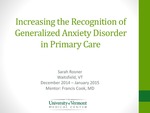 Increasing the Recognition of Generalized Anxiety Disorder in Primary Care by Sarah Rosner