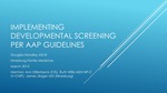 Implementing Developmental Screening per AAP Guidelines