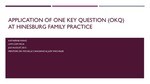 Application of One Key Question at Hinesburg Family Practice by Katherine Y. Wang