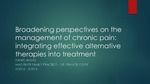 Broadening perspectives on the management of chronic pain