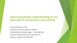 Improving patient understanding of low back pain in the primary care setting