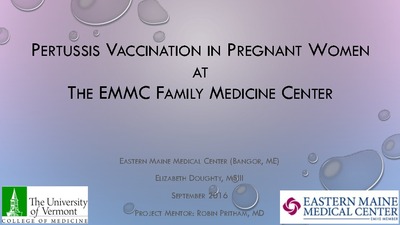 "Pertussis Vaccination in Pregnant Women at the EMMC Family Medicine Ce