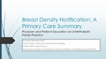 Breast Density Notification: A Primary Care Summary by Nicole Lin Mendelson