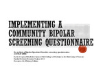 Implementing a Community Bipolar Screening Questionnaire in VT by Suven Cooper