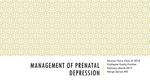 Management of Prenatal Depression by Soraiya Thura