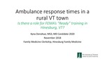Ambulance response times in a rural VT town: Is there a role for FEMA’s “Ready” training in Hinesburg, VT? by Kyna Silvana Donohue