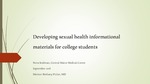 Developing sexual health informational materials for college students by Eleanor Stedman