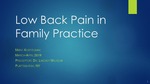 Low Back Pain in Family Practice