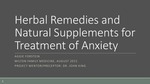 Herbs and Natural Supplements for Treatment of Anxiety by Agatha Forstein