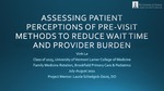 Assessing Patient Perceptions of Pre-Visit Methods to Reduce Wait Time and Provider Burden