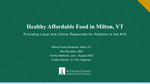 Healthy Affordable Food in Milton, VT by Nicholas D. Brunette