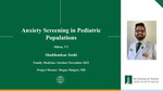 Anxiety Screening in Pediatric Populations