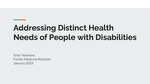 Addressing Distinct Health Needs of People with Disabilities by Tyler A. Harkness BS