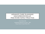 Advance Care Planning Documentation at Mad River Family Practice