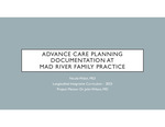 Advance Care Planning Documentation at Mad River Family Practice by Nicole A. Walch