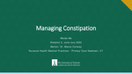 Managing Constipation: A Community-Level Intervention in Newtown, CT