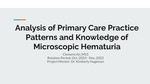 Analysis of Primary Care Practice Patterns and Knowledge of Microscopic Hematuria by Clemens An
