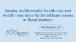 Access to Affordable Healthcare and Health Insurance for Small Businesses in Rural Vermont