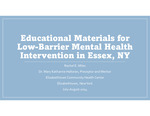 Educational Materials for Low-Barrier Mental Health Intervention in Essex, NY