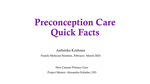 Preconception Care Quick Facts