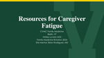 Resources for Caregiver Fatigue