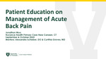 Patient Education on Management of Acute Back Pain