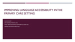 Improving Language Accessibility in the Primary Care Setting
